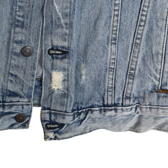 Levi's Light Distressed Wash Denim Trucker Jean Jacket Large - Picture 3 of 11